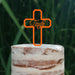 Cake Topper (Taufe) Kreuz, Acryl/Holz, Tortenstecker, Tortenfigur, Tortendeko, Torte, Kuchen, Tortenständer (Beere)