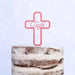 Cake Topper (Taufe) Kreuz, Acryl/Holz, Tortenstecker, Tortenfigur, Tortendeko, Torte, Kuchen, Tortenständer (Beere)