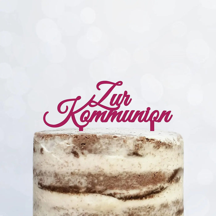Cake Topper (Zur Kommunion) Acryl/Holz, Tortenstecker, Torte, Kuchen, Stecker, Deko, Caketopper (Beere)