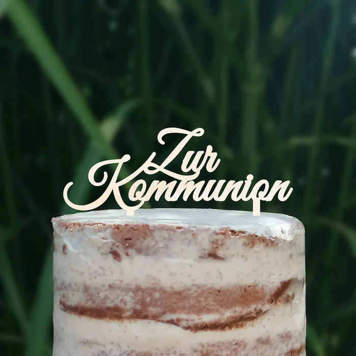 Cake Topper (Zur Kommunion) Acryl/Holz, Tortenstecker, Torte, Kuchen, Stecker, Deko, Caketopper (Beere)