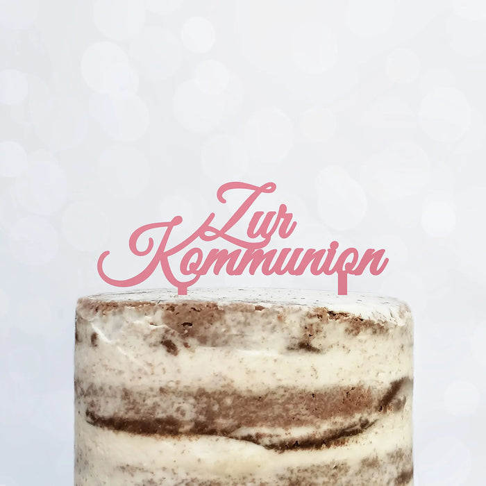 Cake Topper (Zur Kommunion) Acryl/Holz, Tortenstecker, Torte, Kuchen, Stecker, Deko, Caketopper (Beere)