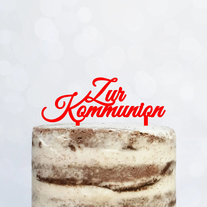 Cake Topper (Zur Kommunion) Acryl/Holz, Tortenstecker, Torte, Kuchen, Stecker, Deko, Caketopper (Beere)