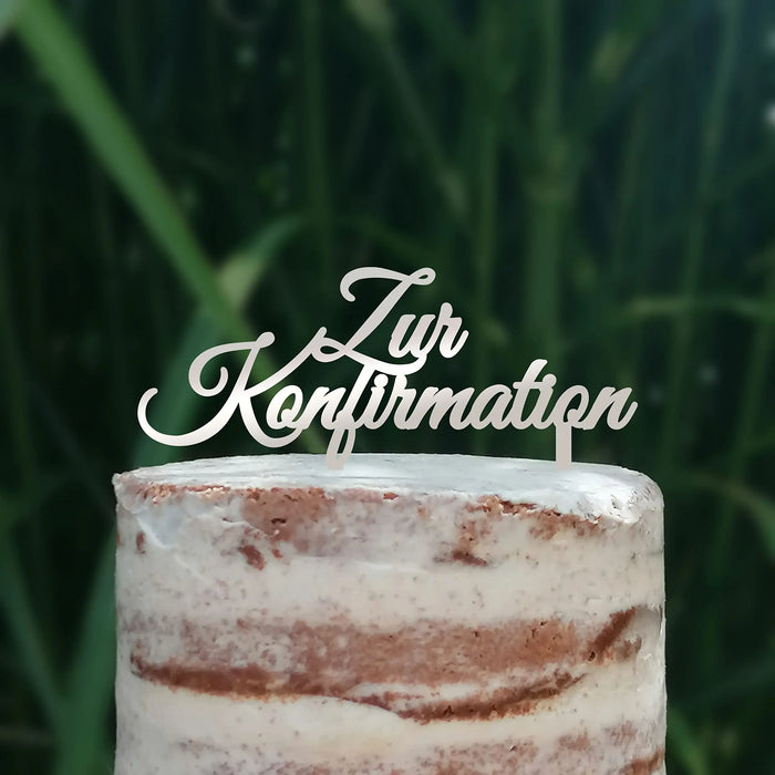 Cake Topper (Zur Konfirmation) Acryl/Holz, Tortenstecker, Torte, Kuchen, Stecker, Deko, Caketopper (Beere)