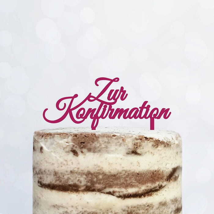 Cake Topper (Zur Konfirmation) Acryl/Holz, Tortenstecker, Torte, Kuchen, Stecker, Deko, Caketopper (Beere)
