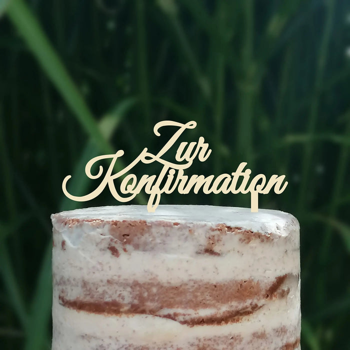Cake Topper (Zur Konfirmation) Acryl/Holz, Tortenstecker, Torte, Kuchen, Stecker, Deko, Caketopper (Beere)