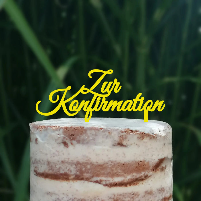 Cake Topper (Zur Konfirmation) Acryl/Holz, Tortenstecker, Torte, Kuchen, Stecker, Deko, Caketopper (Beere)