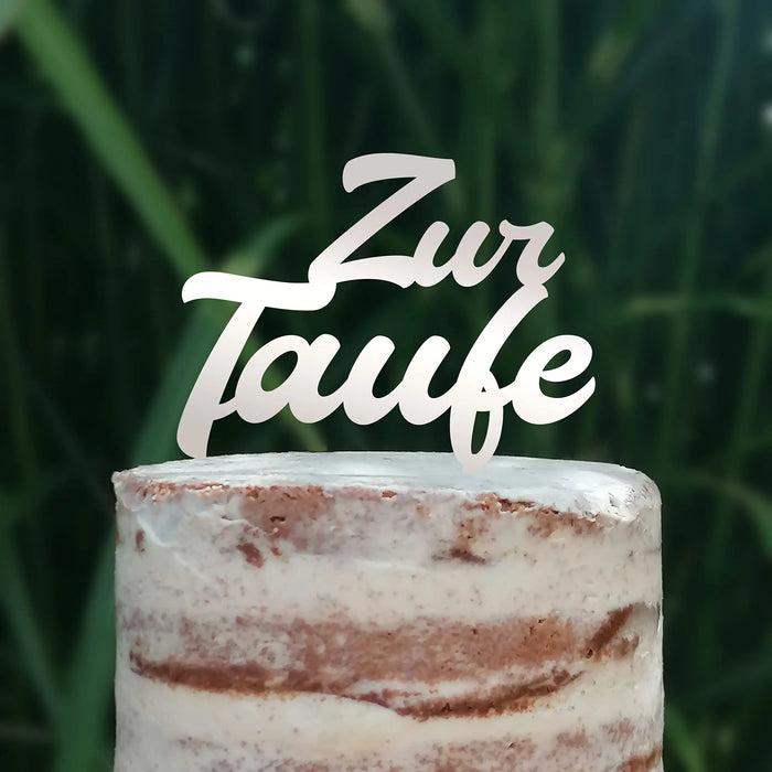 Cake Topper (Zur Taufe) Acryl/Holz, Tortenstecker, Torte, Kuchen, Stecker, Deko, Caketopper (Beere)