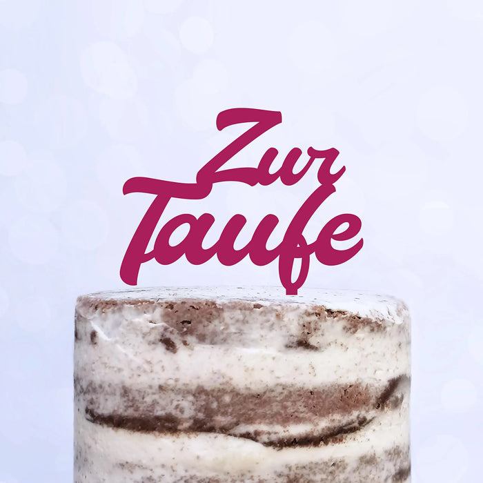 Cake Topper (Zur Taufe) Acryl/Holz, Tortenstecker, Torte, Kuchen, Stecker, Deko, Caketopper (Beere)