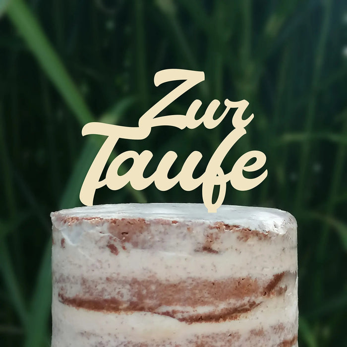 Cake Topper (Zur Taufe) Acryl/Holz, Tortenstecker, Torte, Kuchen, Stecker, Deko, Caketopper (Beere)