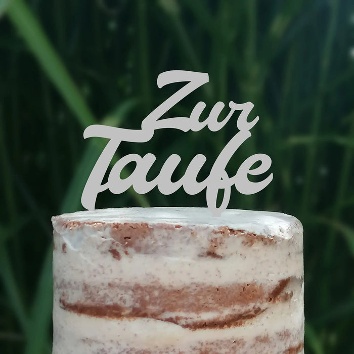 Cake Topper (Zur Taufe) Acryl/Holz, Tortenstecker, Torte, Kuchen, Stecker, Deko, Caketopper (Beere)