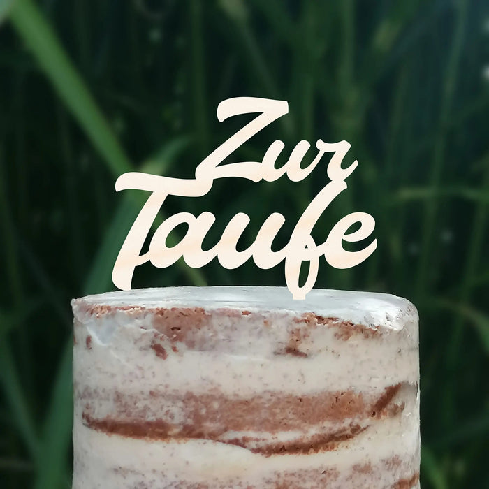 Cake Topper (Zur Taufe) Acryl/Holz, Tortenstecker, Torte, Kuchen, Stecker, Deko, Caketopper (Beere)