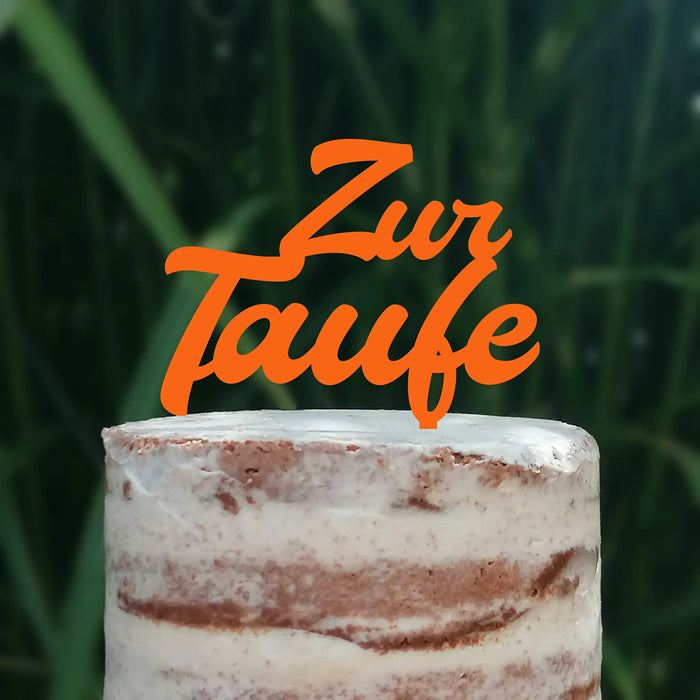Cake Topper (Zur Taufe) Acryl/Holz, Tortenstecker, Torte, Kuchen, Stecker, Deko, Caketopper (Beere)