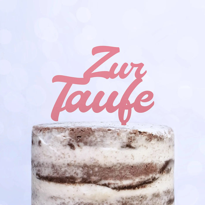 Cake Topper (Zur Taufe) Acryl/Holz, Tortenstecker, Torte, Kuchen, Stecker, Deko, Caketopper (Beere)