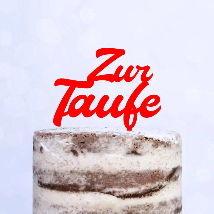 Cake Topper (Zur Taufe) Acryl/Holz, Tortenstecker, Torte, Kuchen, Stecker, Deko, Caketopper (Beere)