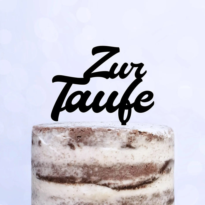 Cake Topper (Zur Taufe) Acryl/Holz, Tortenstecker, Torte, Kuchen, Stecker, Deko, Caketopper (Beere)
