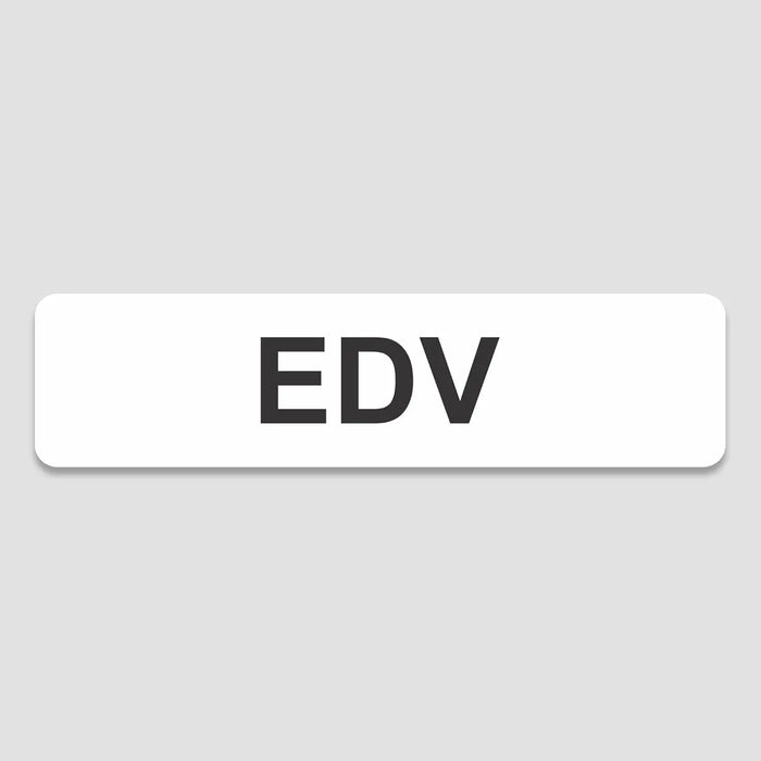 PVC Aufkleber - Schild - Eckig 4 x 16 cm - Selbstklebend - Weiß glanz - UV beständig - Für Innen und Außen becline