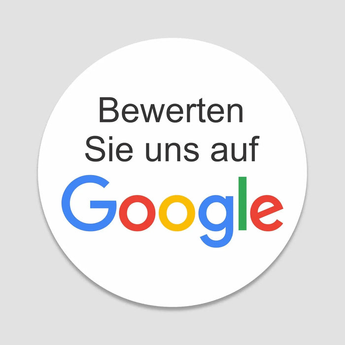 PVC Aufkleber - Schild - Rund 10 cm Durchmesser - Selbstklebend - Weiß glanz - UV beständig - Für Innen und Außen becline