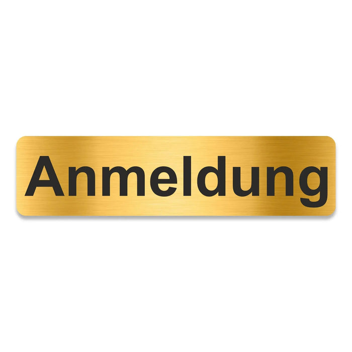 Blacked LaserTEC Leitsysteme - Acryl Schild - Eckig 4 x 16 cm - Selbstklebend - Gold gebürstet - Metall-Optik - UV beständig - Für Innen und Außen (Achtung)