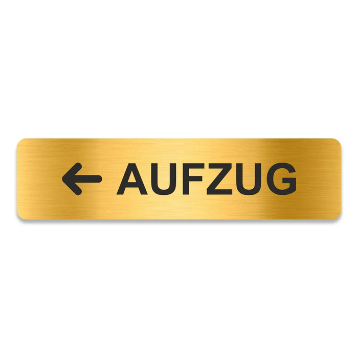 Blacked LaserTEC Leitsysteme - Acryl Schild - Eckig 4 x 16 cm - Selbstklebend - Gold gebürstet - Metall-Optik - UV beständig - Für Innen und Außen (Achtung)