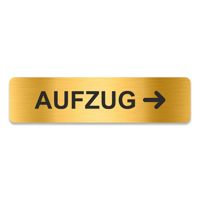 Blacked LaserTEC Leitsysteme - Acryl Schild - Eckig 4 x 16 cm - Selbstklebend - Gold gebürstet - Metall-Optik - UV beständig - Für Innen und Außen (Achtung)