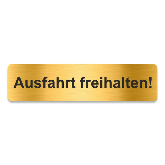 Blacked LaserTEC Leitsysteme - Acryl Schild - Eckig 4 x 16 cm - Selbstklebend - Gold gebürstet - Metall-Optik - UV beständig - Für Innen und Außen (Achtung)