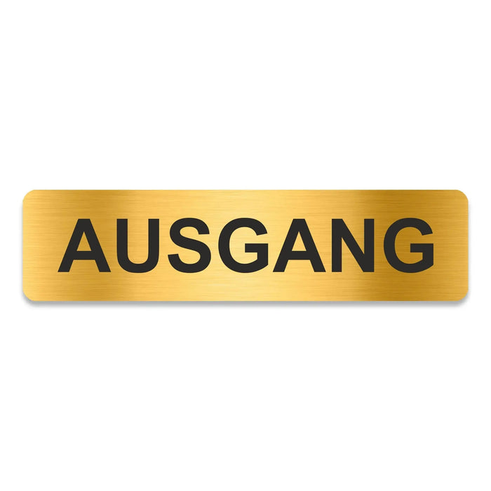 Blacked LaserTEC Leitsysteme - Acryl Schild - Eckig 4 x 16 cm - Selbstklebend - Gold gebürstet - Metall-Optik - UV beständig - Für Innen und Außen (Achtung)