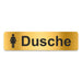 Blacked LaserTEC Leitsysteme - Acryl Schild - Eckig 4 x 16 cm - Selbstklebend - Gold gebürstet - Metall-Optik - UV beständig - Für Innen und Außen (Achtung)