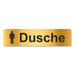 Blacked LaserTEC Leitsysteme - Acryl Schild - Eckig 4 x 16 cm - Selbstklebend - Gold gebürstet - Metall-Optik - UV beständig - Für Innen und Außen (Achtung)