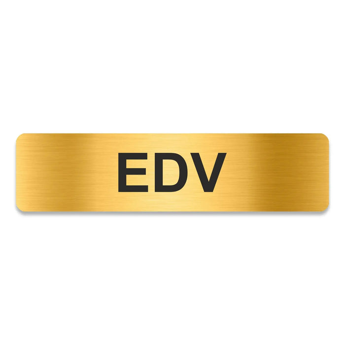 Blacked LaserTEC Leitsysteme - Acryl Schild - Eckig 4 x 16 cm - Selbstklebend - Gold gebürstet - Metall-Optik - UV beständig - Für Innen und Außen (Achtung)