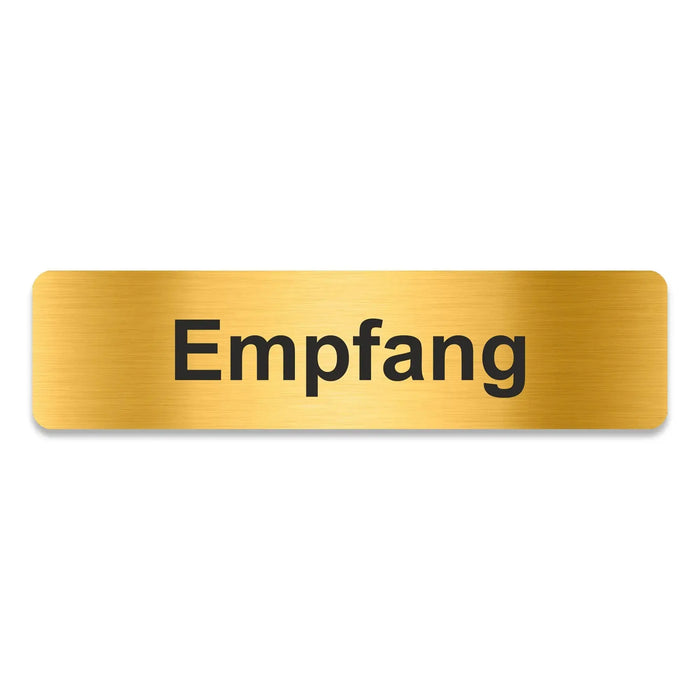 Blacked LaserTEC Leitsysteme - Acryl Schild - Eckig 4 x 16 cm - Selbstklebend - Gold gebürstet - Metall-Optik - UV beständig - Für Innen und Außen (Achtung)