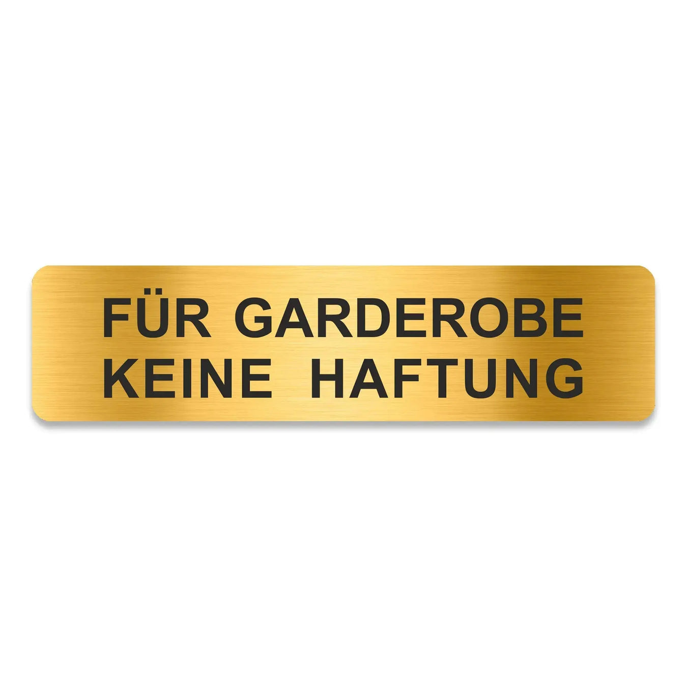 Blacked LaserTEC Leitsysteme - Acryl Schild - Eckig 4 x 16 cm - Selbstklebend - Gold gebürstet - Metall-Optik - UV beständig - Für Innen und Außen (Achtung)