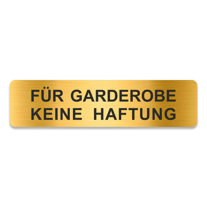 Blacked LaserTEC Leitsysteme - Acryl Schild - Eckig 4 x 16 cm - Selbstklebend - Gold gebürstet - Metall-Optik - UV beständig - Für Innen und Außen (Achtung)