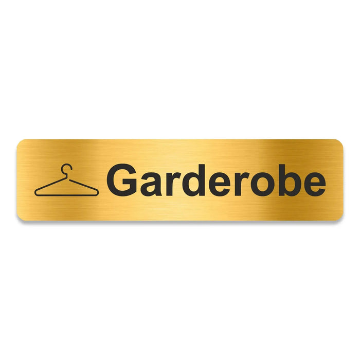 Blacked LaserTEC Leitsysteme - Acryl Schild - Eckig 4 x 16 cm - Selbstklebend - Gold gebürstet - Metall-Optik - UV beständig - Für Innen und Außen (Achtung)