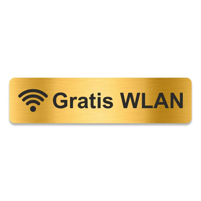 Blacked LaserTEC Leitsysteme - Acryl Schild - Eckig 4 x 16 cm - Selbstklebend - Gold gebürstet - Metall-Optik - UV beständig - Für Innen und Außen (Achtung)