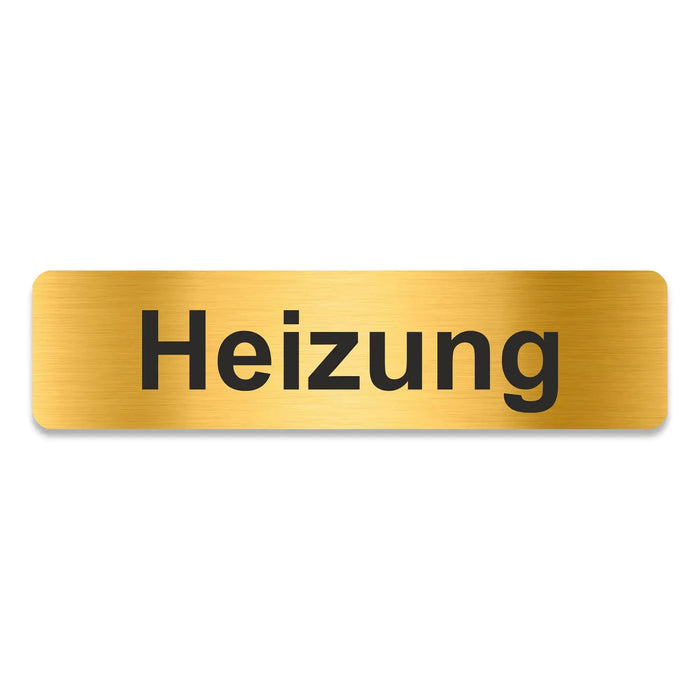 Blacked LaserTEC Leitsysteme - Acryl Schild - Eckig 4 x 16 cm - Selbstklebend - Gold gebürstet - Metall-Optik - UV beständig - Für Innen und Außen (Achtung)