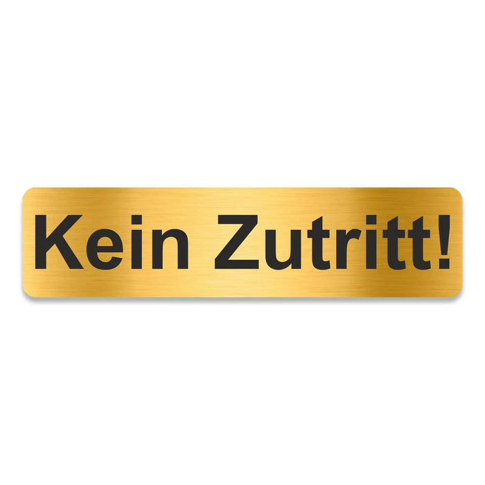 Blacked LaserTEC Leitsysteme - Acryl Schild - Eckig 4 x 16 cm - Selbstklebend - Gold gebürstet - Metall-Optik - UV beständig - Für Innen und Außen (Achtung)