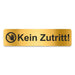 Blacked LaserTEC Leitsysteme - Acryl Schild - Eckig 4 x 16 cm - Selbstklebend - Gold gebürstet - Metall-Optik - UV beständig - Für Innen und Außen (Achtung)