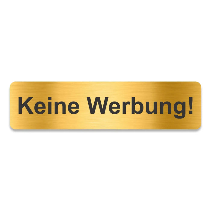 Blacked LaserTEC Leitsysteme - Acryl Schild - Eckig 4 x 16 cm - Selbstklebend - Gold gebürstet - Metall-Optik - UV beständig - Für Innen und Außen (Achtung)