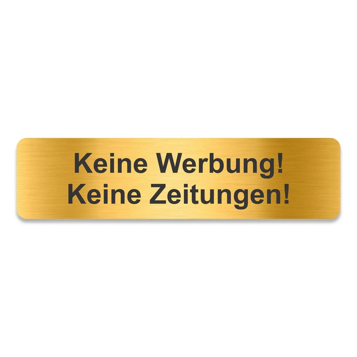 Blacked LaserTEC Leitsysteme - Acryl Schild - Eckig 4 x 16 cm - Selbstklebend - Gold gebürstet - Metall-Optik - UV beständig - Für Innen und Außen (Achtung)