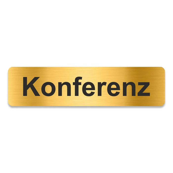 Blacked LaserTEC Leitsysteme - Acryl Schild - Eckig 4 x 16 cm - Selbstklebend - Gold gebürstet - Metall-Optik - UV beständig - Für Innen und Außen (Achtung)