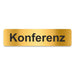 Blacked LaserTEC Leitsysteme - Acryl Schild - Eckig 4 x 16 cm - Selbstklebend - Gold gebürstet - Metall-Optik - UV beständig - Für Innen und Außen (Achtung)