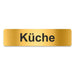 Blacked LaserTEC Leitsysteme - Acryl Schild - Eckig 4 x 16 cm - Selbstklebend - Gold gebürstet - Metall-Optik - UV beständig - Für Innen und Außen (Achtung)