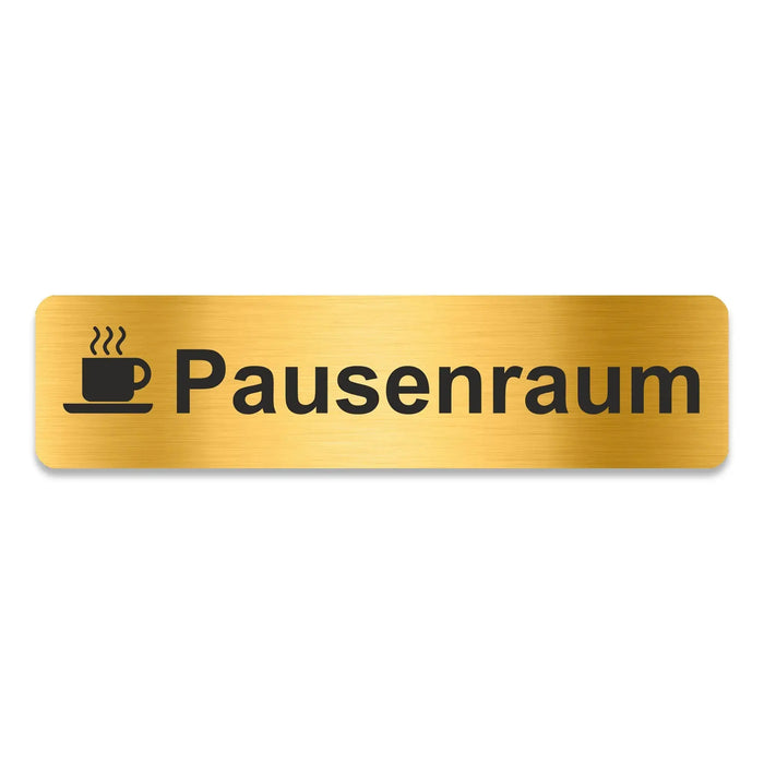 Blacked LaserTEC Leitsysteme - Acryl Schild - Eckig 4 x 16 cm - Selbstklebend - Gold gebürstet - Metall-Optik - UV beständig - Für Innen und Außen (Achtung)