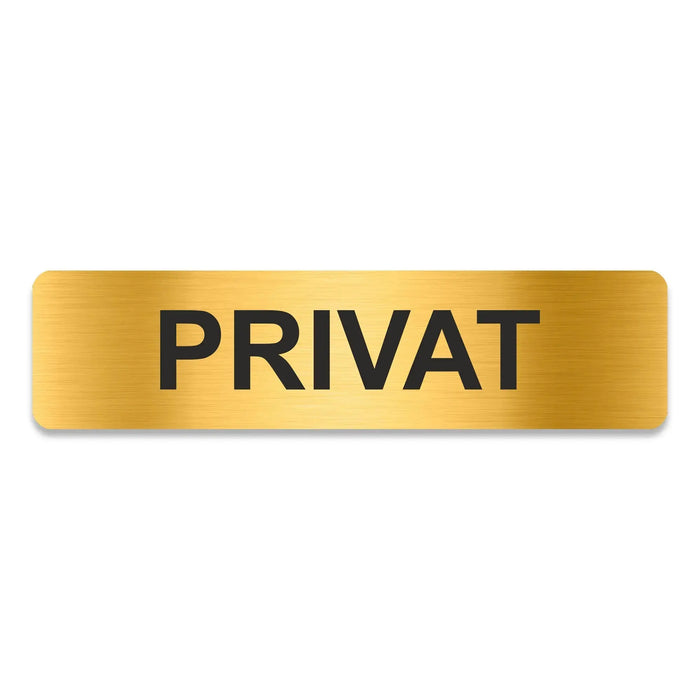 Blacked LaserTEC Leitsysteme - Acryl Schild - Eckig 4 x 16 cm - Selbstklebend - Gold gebürstet - Metall-Optik - UV beständig - Für Innen und Außen (Achtung)