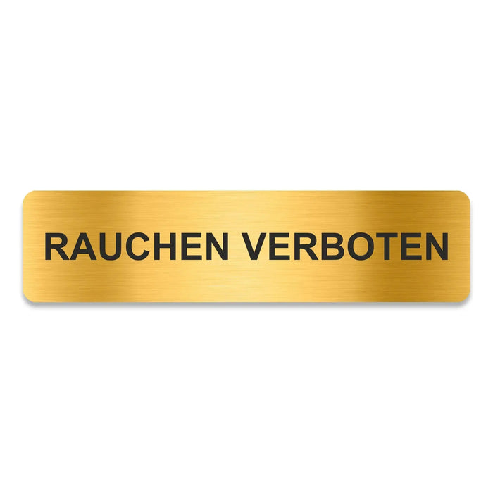 Blacked LaserTEC Leitsysteme - Acryl Schild - Eckig 4 x 16 cm - Selbstklebend - Gold gebürstet - Metall-Optik - UV beständig - Für Innen und Außen (Achtung)