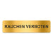 Blacked LaserTEC Leitsysteme - Acryl Schild - Eckig 4 x 16 cm - Selbstklebend - Gold gebürstet - Metall-Optik - UV beständig - Für Innen und Außen (Achtung)