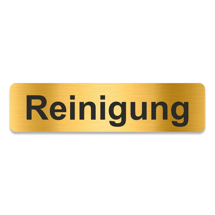 Blacked LaserTEC Leitsysteme - Acryl Schild - Eckig 4 x 16 cm - Selbstklebend - Gold gebürstet - Metall-Optik - UV beständig - Für Innen und Außen (Achtung)