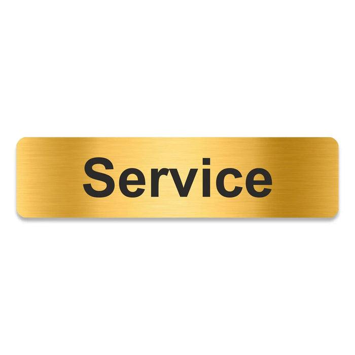 Blacked LaserTEC Leitsysteme - Acryl Schild - Eckig 4 x 16 cm - Selbstklebend - Gold gebürstet - Metall-Optik - UV beständig - Für Innen und Außen (Achtung)