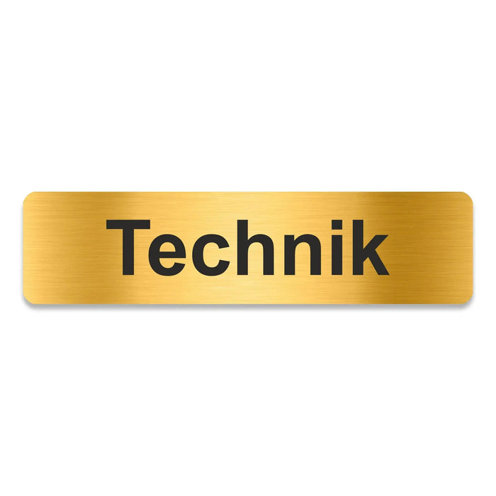 Blacked LaserTEC Leitsysteme - Acryl Schild - Eckig 4 x 16 cm - Selbstklebend - Gold gebürstet - Metall-Optik - UV beständig - Für Innen und Außen (Achtung)