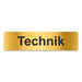 Blacked LaserTEC Leitsysteme - Acryl Schild - Eckig 4 x 16 cm - Selbstklebend - Gold gebürstet - Metall-Optik - UV beständig - Für Innen und Außen (Achtung)